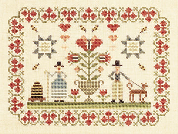 PREORDER A Breath of Spring - Fox and Rabbit - Cross Stitch Pattern