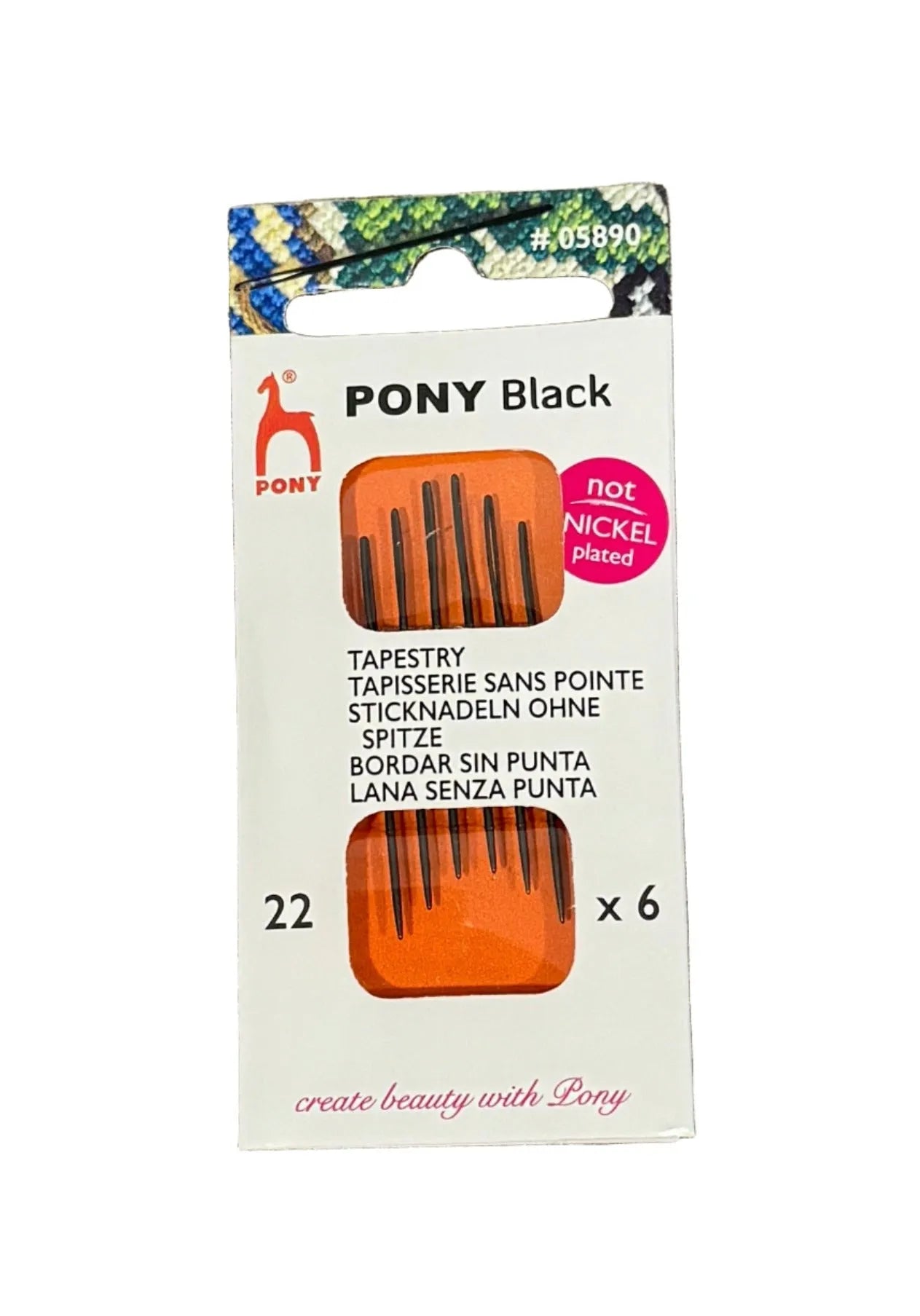 Pony Tapestry Needles - Black with Black Eye, The Crafty Grimalkin - A Cross Stitch Store