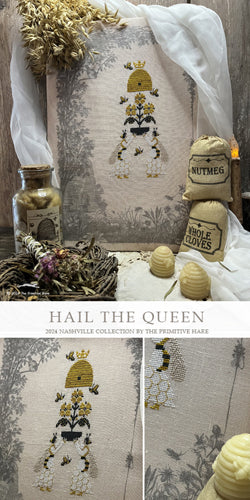 Hail the queen - Primitive Hare - Cross Stitch Pattern