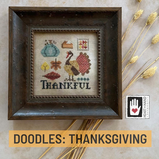 Doodles: Thanksgiving - Heart In Hand Needleart - Cross Stitch Pattern, Needlecraft Patterns, Needlecraft Patterns, The Crafty Grimalkin - A Cross Stitch Store