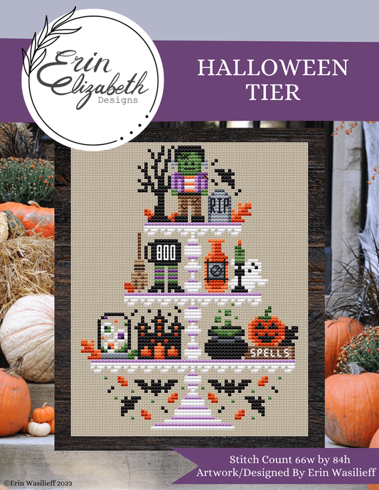 Halloween Tier by Erin Elizabeth Designs - Cross Stitch Pattern, Needlecraft Patterns, The Crafty Grimalkin - A Cross Stitch Store