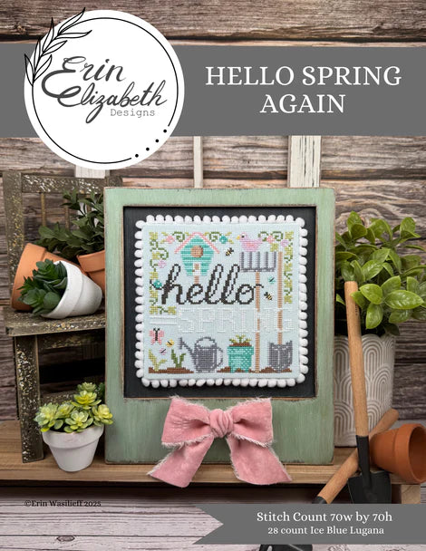 PREORDER Hello Spring - Erin Elizabeth Designs - Cross Stitch Pattern, Needlecraft Patterns, The Crafty Grimalkin - A Cross Stitch Store