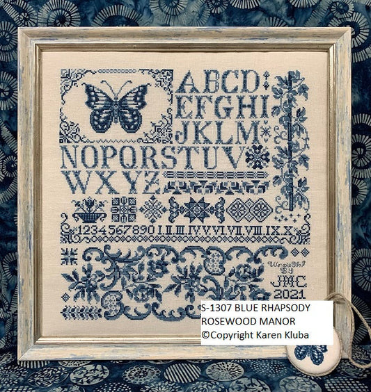 Blue Rhapsody - Rosewood Manor - Cross Stitch Pattern