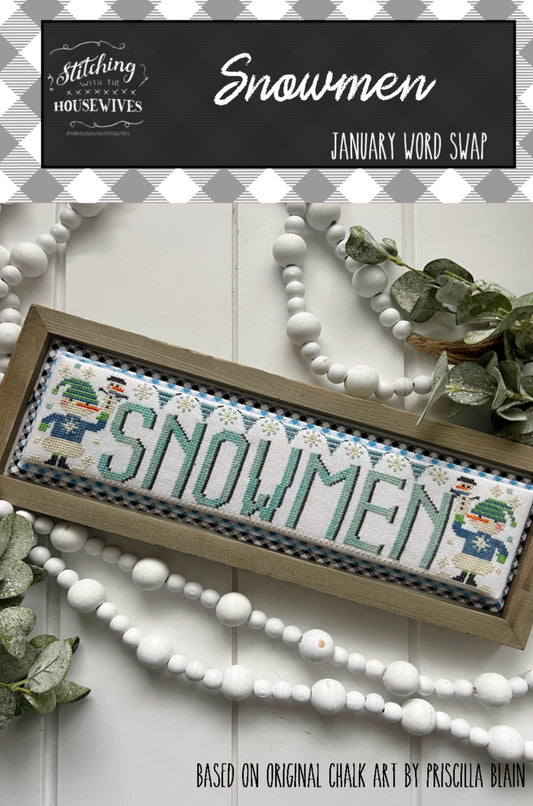 Snowmen Word Swap - Stitching with the Housewives - Cross Stitch Pattern