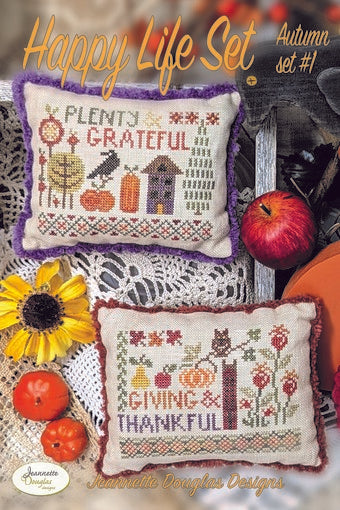 Happy Life Set Autumn Set #1 - Jeannette Douglas - Cross Stitch Pattern