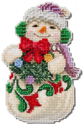 Snowman with Earmuffs by Jim Shore (2024) - Mill Hill - Cross Stitch Kit