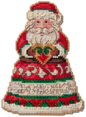 Santa Holding Heart by Jim Shore (2024) - Mill Hill - Cross Stitch Kit