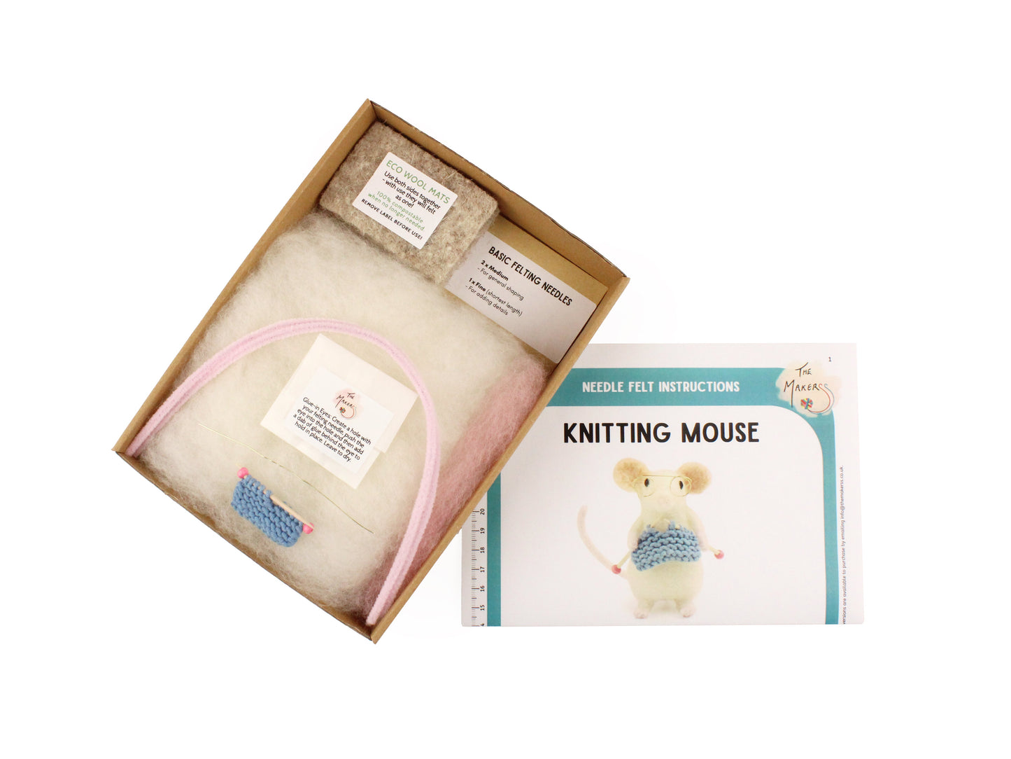 Felting Kit - Knitting Mouse Needle Felt Kit, Needlecraft Kits, Needlecraft Kits, The Crafty Grimalkin - A Cross Stitch Store