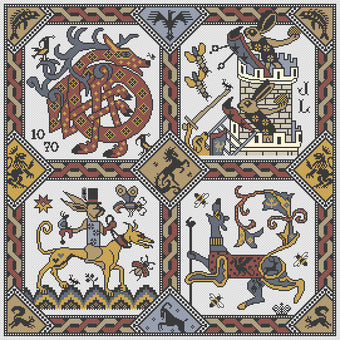 The Siege of Bunny Castle - Long Dog Samplers - Cross Stitch Pattern