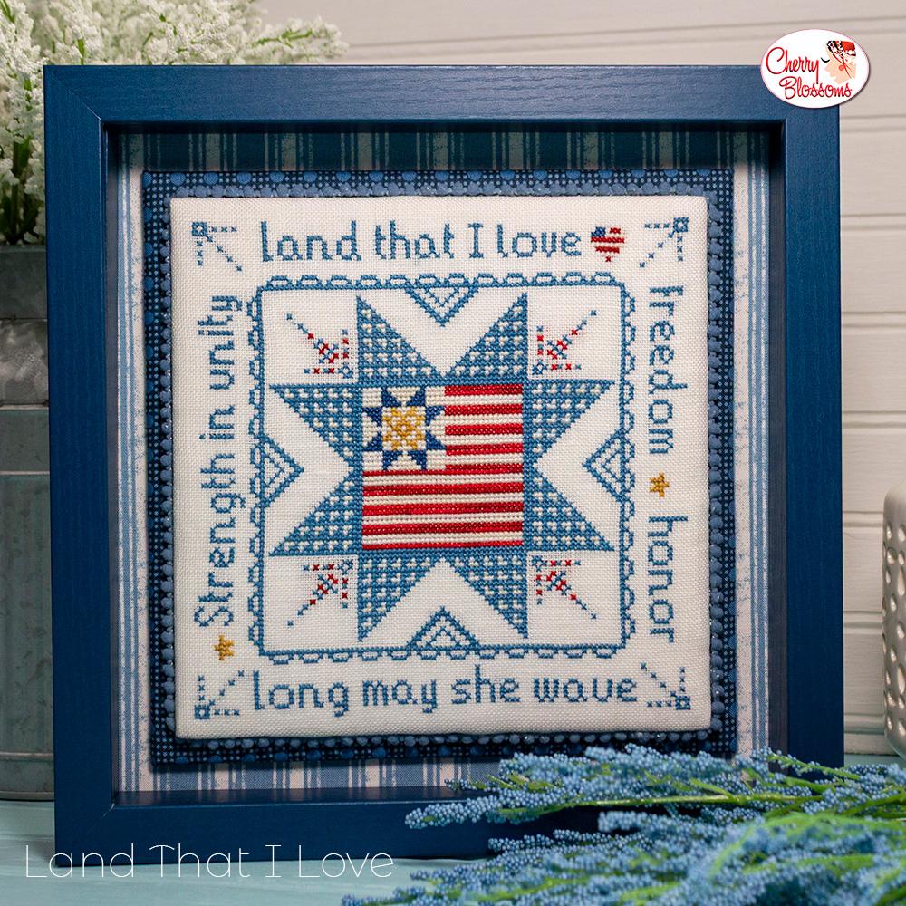 PREORDER Land that I love - Cherry Blossoms - Cross Stitch Pattern, Needlecraft Patterns, The Crafty Grimalkin - A Cross Stitch Store