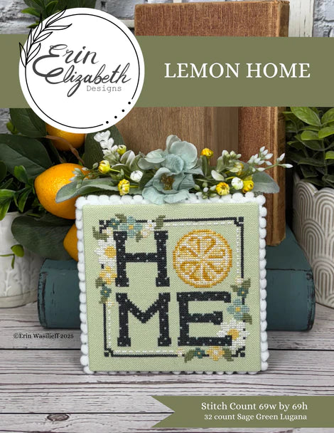 PREORDER Lemon Home - Erin Elizabeth Designs - Cross Stitch Pattern, Needlecraft Patterns, The Crafty Grimalkin - A Cross Stitch Store