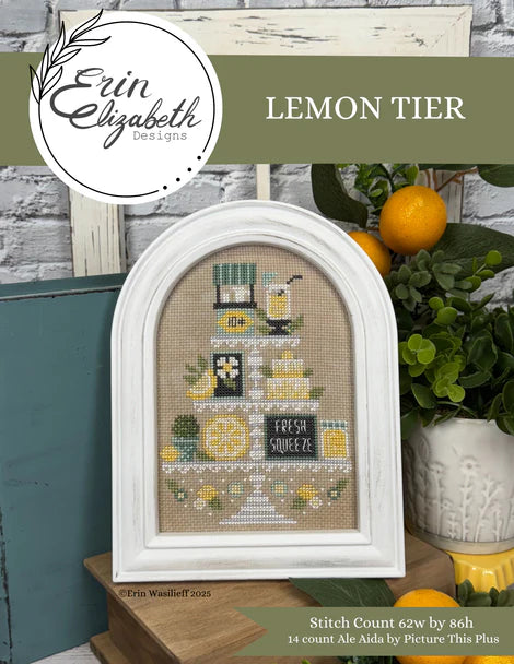 PREORDER Lemon Tier - Erin Elizabeth Designs - Cross Stitch Pattern, Needlecraft Patterns, The Crafty Grimalkin - A Cross Stitch Store