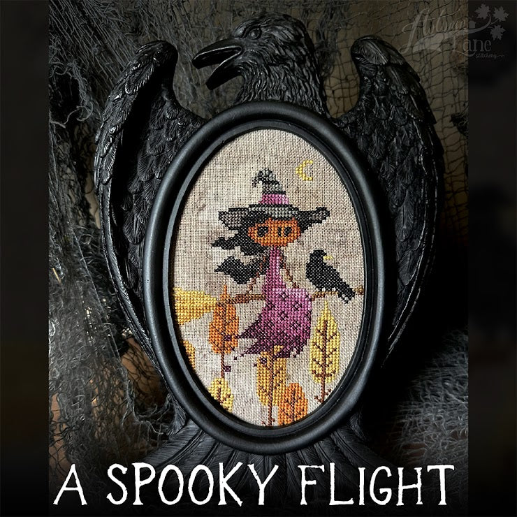 PREORDER A Spooky Flight - Autumn Lane - Cross Stitch Pattern, Needlecraft Patterns, The Crafty Grimalkin - A Cross Stitch Store