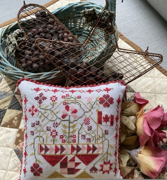 Betsy's Patriotic Basket - Canada Day - Pansy Patch Quilts and Stitchery - Cross Stitch Pattern