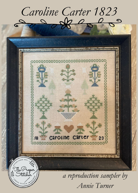 Caroline Carter 1823 by The Proper Stitcher - Cross Stitch Pattern, Needlecraft Patterns, The Crafty Grimalkin - A Cross Stitch Store