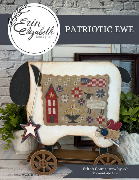 Patriotic Ewe - Erin Elizabeth Designs - Cross Stitch Pattern