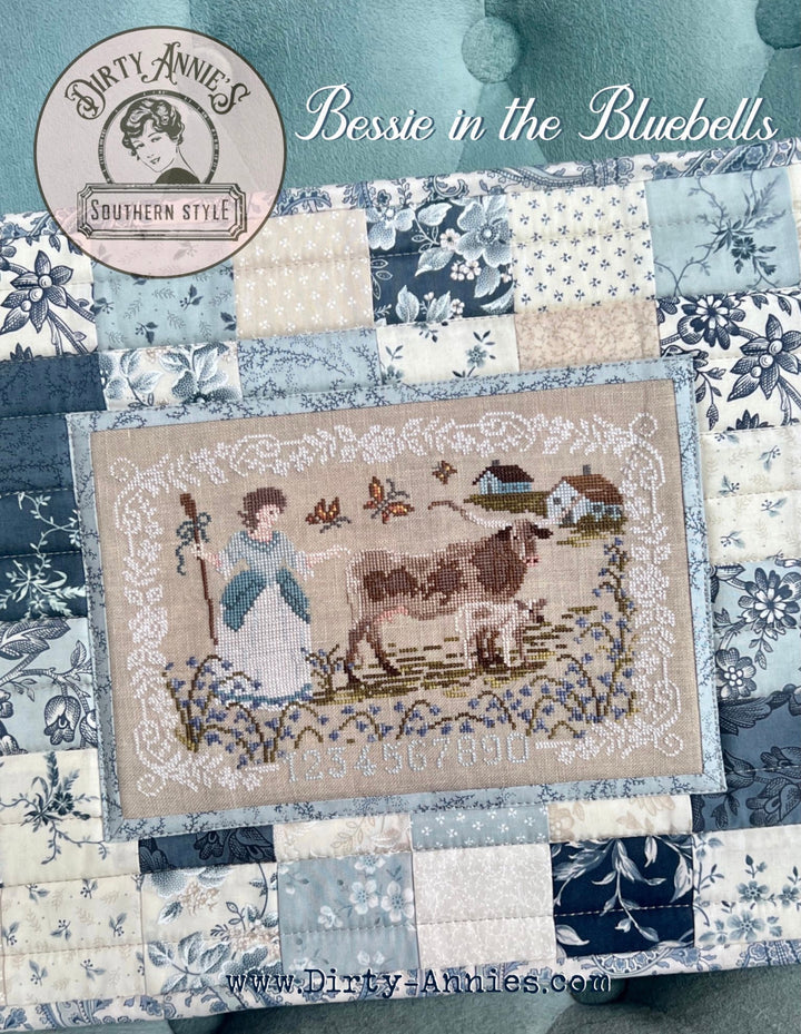 PRE-ORDER Bessie in the Bluebells - Dirty Annie's - Cross Stitch Pattern, Needlecraft Patterns, Needlecraft Patterns, The Crafty Grimalkin - A Cross Stitch Store