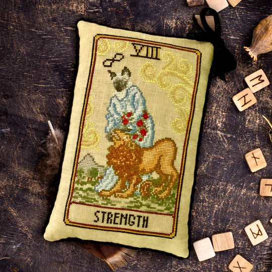 Cat Tarot VIII - Strength - Dirty Annie's - Cross Stitch Pattern, Needlecraft Patterns, Needlecraft Patterns, The Crafty Grimalkin - A Cross Stitch Store