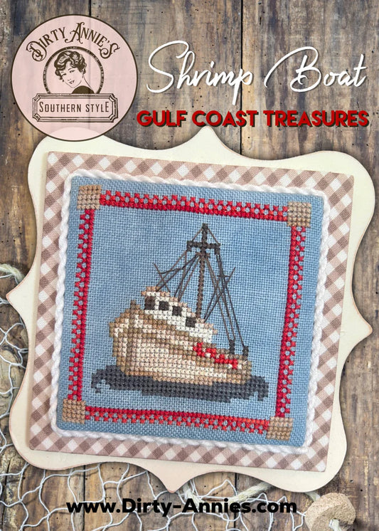 Shrimp Boat Gulf Coast Treasures - Dirty Annie's - Cross Stitch Pattern