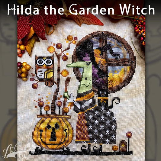 Hilda the Garden Witch - Autumn Lane - Cross Stitch Pattern