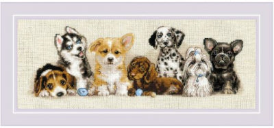 Puppies - Riolis - Cross Stitch Kit, Needlecraft Kits, Needlecraft Kits, The Crafty Grimalkin - A Cross Stitch Store