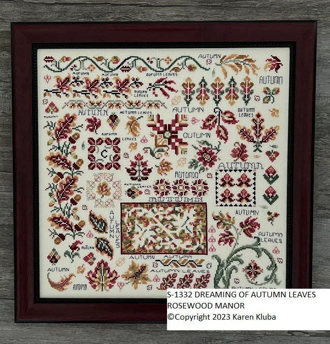 Dreaming of Autumn Leaves - Rosewood Manor - Cross Stitch Pattern, Needlecraft Patterns, Needlecraft Patterns, The Crafty Grimalkin - A Cross Stitch Store