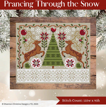 Prancing Through the Snow - Shannon Christine Designs - Cross Stitch Pattern, Needlecraft Patterns, The Crafty Grimalkin - A Cross Stitch Store