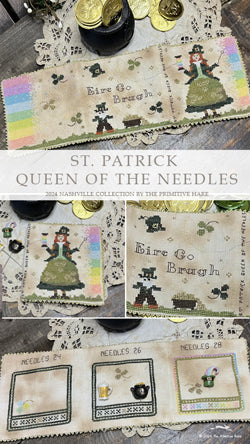 St. Patrick Queen of the Needles - Primitive Hare - Cross Stitch Pattern