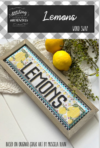 Lemons - Word Swap Series - Stitching with the Housewives - Cross Stitch Pattern