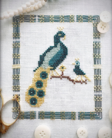 PRE-ORDER Petite Peacock - The Elegant Thread - Cross Stitch Pattern, Needlecraft Patterns, The Crafty Grimalkin - A Cross Stitch Store