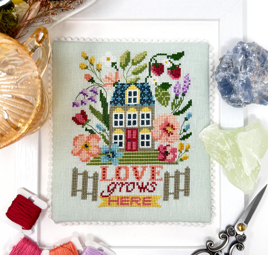 PRE-ORDER Love Grows Here - Tiny Modernist - Cross Stitch Pattern, Needlecraft Patterns, Needlecraft Patterns, The Crafty Grimalkin - A Cross Stitch Store