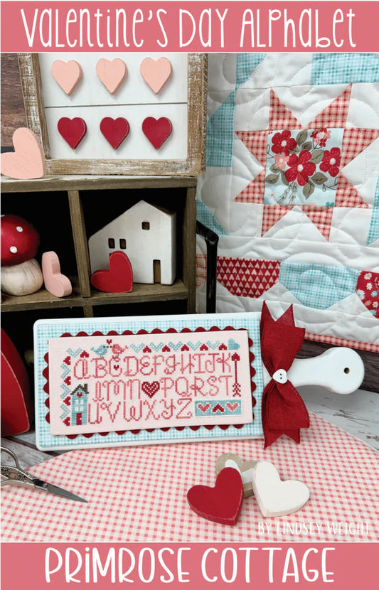 PREORDER Valentine's Day Alphabet - Primrose Cottage Stitches - Cross Stitch Patterns