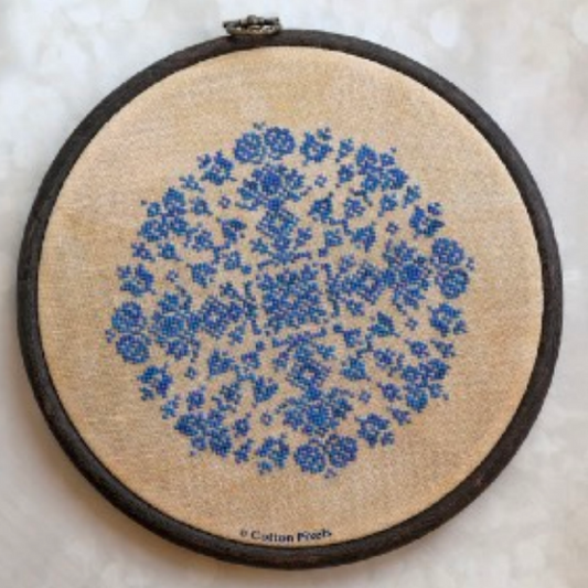 PREORDER Blue Lace - Cotton Pixels - Cross Stitch Pattern