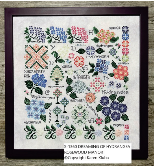 PREORDER Dreaming of Hydrangea - Rosewood Manor - Cross Stitch Pattern, Needlecraft Patterns, The Crafty Grimalkin - A Cross Stitch Store