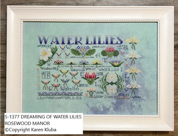 PREORDER Dreaming of Water Lllies- Rosewood Manor - Cross Stitch Pattern, Needlecraft Patterns, The Crafty Grimalkin - A Cross Stitch Store