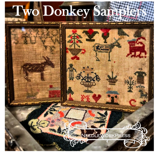 PREORDER Two Donkey Samplers - Needlework Press - Cross Stitch Pattern, Needlecraft Patterns, The Crafty Grimalkin - A Cross Stitch Store