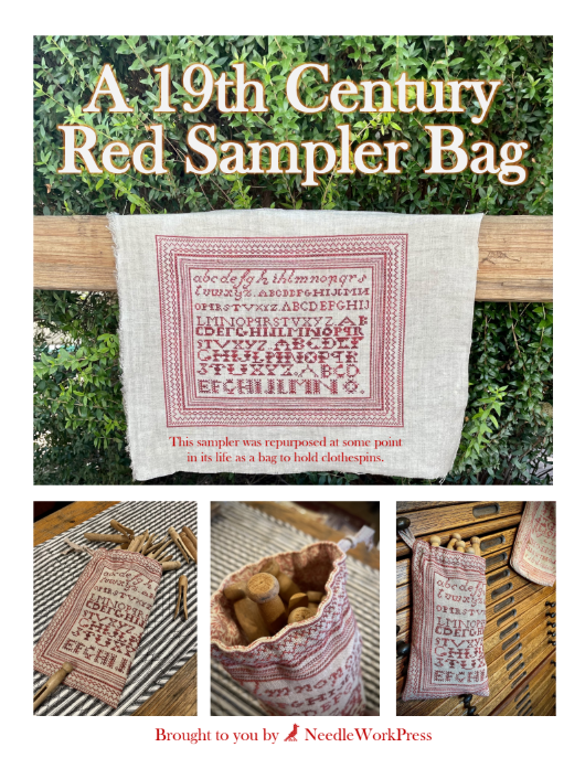 PREORDER Red Sampler Bag - Needlework Press - Cross Stitch Pattern, Needlecraft Patterns, The Crafty Grimalkin - A Cross Stitch Store