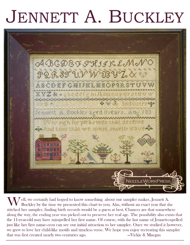 PREORDER Jennett Buckley Red House Sampler - Needlework Press - Cross Stitch Pattern, Needlecraft Patterns, The Crafty Grimalkin - A Cross Stitch Store