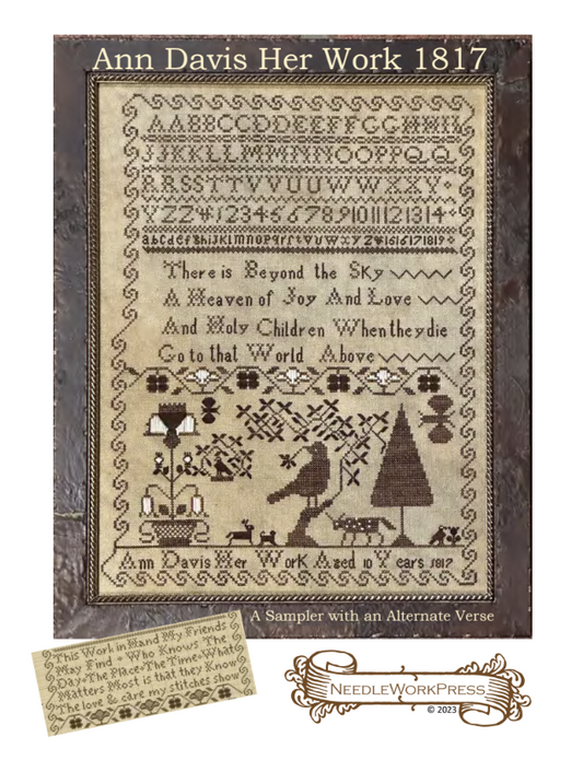 PREORDER Ann Davis Sampler - Needlework Press - Cross Stitch Pattern, Needlecraft Patterns, The Crafty Grimalkin - A Cross Stitch Store