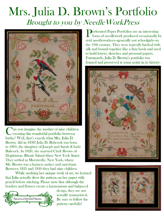 PREORDER Mrs. Brown Portfolio - Needlework Press - Cross Stitch Pattern, Needlecraft Patterns, The Crafty Grimalkin - A Cross Stitch Store