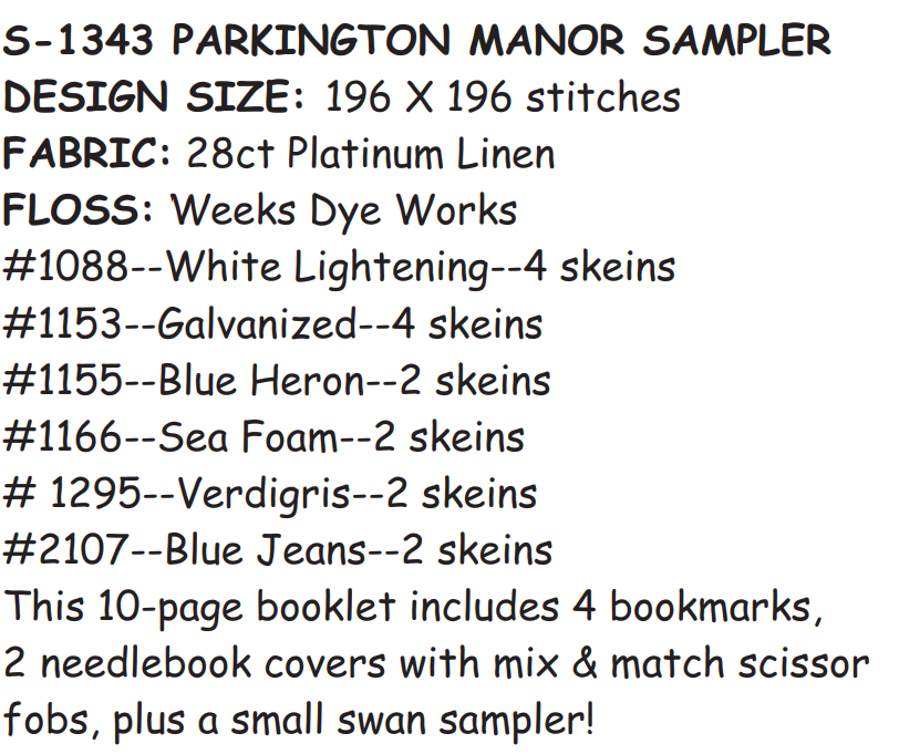 PREORDER PARKINGTON MANOR SAMPLER - Rosewood Manor - Cross Stitch Pattern, Needlecraft Patterns, The Crafty Grimalkin - A Cross Stitch Store