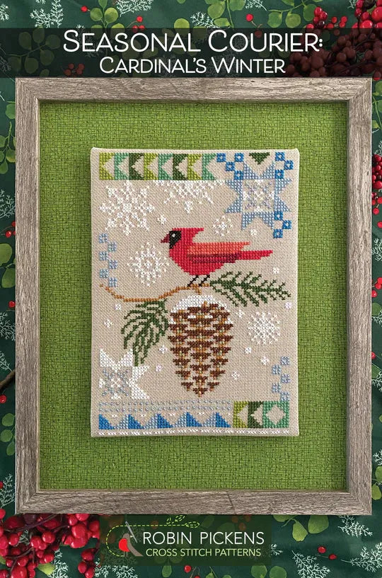 Seasonal Courier: Cardinal's Winter - Robin Pickens Cross Stitch Patterns, The Crafty Grimalkin - A Cross Stitch Store