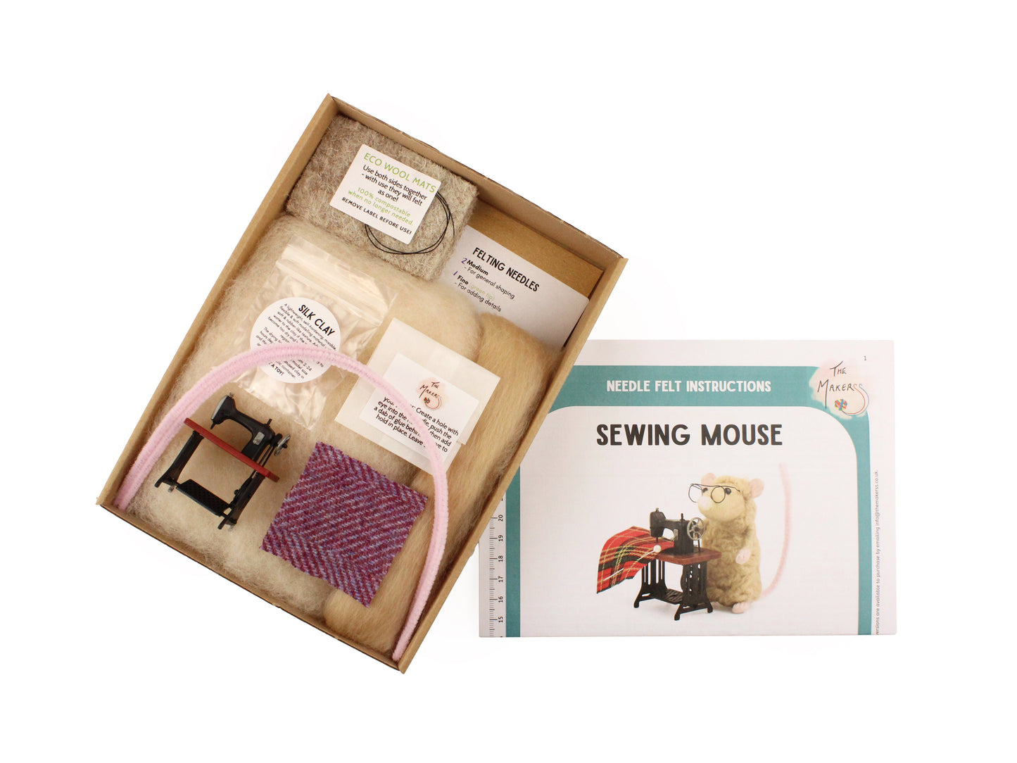 Felting Kit - Sewing Mouse Needle Felt Kit, Needlecraft Kits, Needlecraft Kits, The Crafty Grimalkin - A Cross Stitch Store