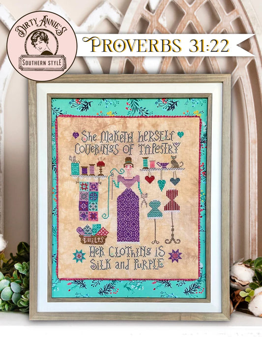 Proverbs 31:22 - Dirty Annie's - Cross Stitch Pattern