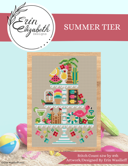 Summer Tier by Erin Elizabeth Designs - Cross Stitch Pattern, Needlecraft Patterns, The Crafty Grimalkin - A Cross Stitch Store