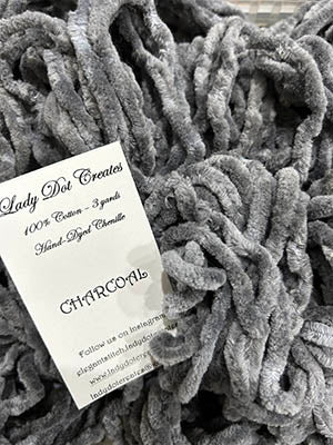 Charcoal Cotton Chenille - Lady Dots Creates Finishing Trims