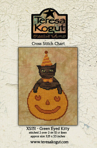 Green Eyed Kitty  - Teresa Kogut - Cross Stitch Pattern