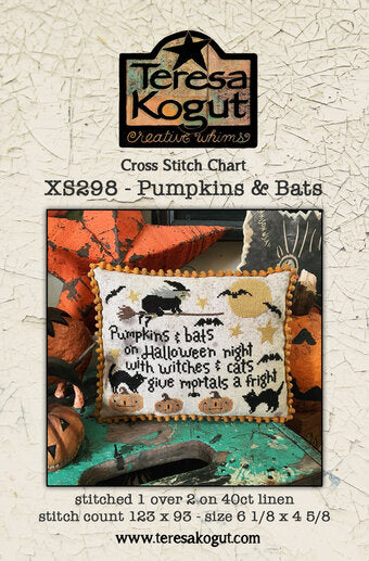 Pumpkins & Bats  - Teresa Kogut - Cross Stitch Pattern