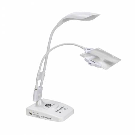 ViviLux Task Lamp with 6in x 4in Optical Grade 3x Magnifier US Plug, Book Lights, The Crafty Grimalkin - A Cross Stitch Store