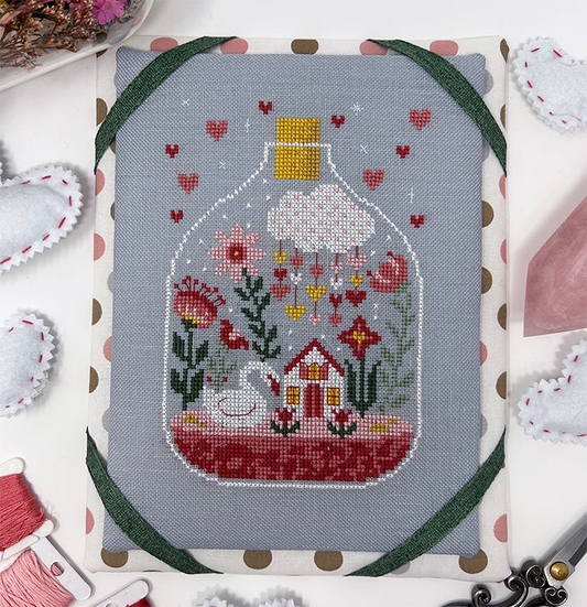 Valentine Terrarium - Tiny Modernist - Cross Stitch Pattern, Needlecraft Patterns, Needlecraft Patterns, The Crafty Grimalkin - A Cross Stitch Store